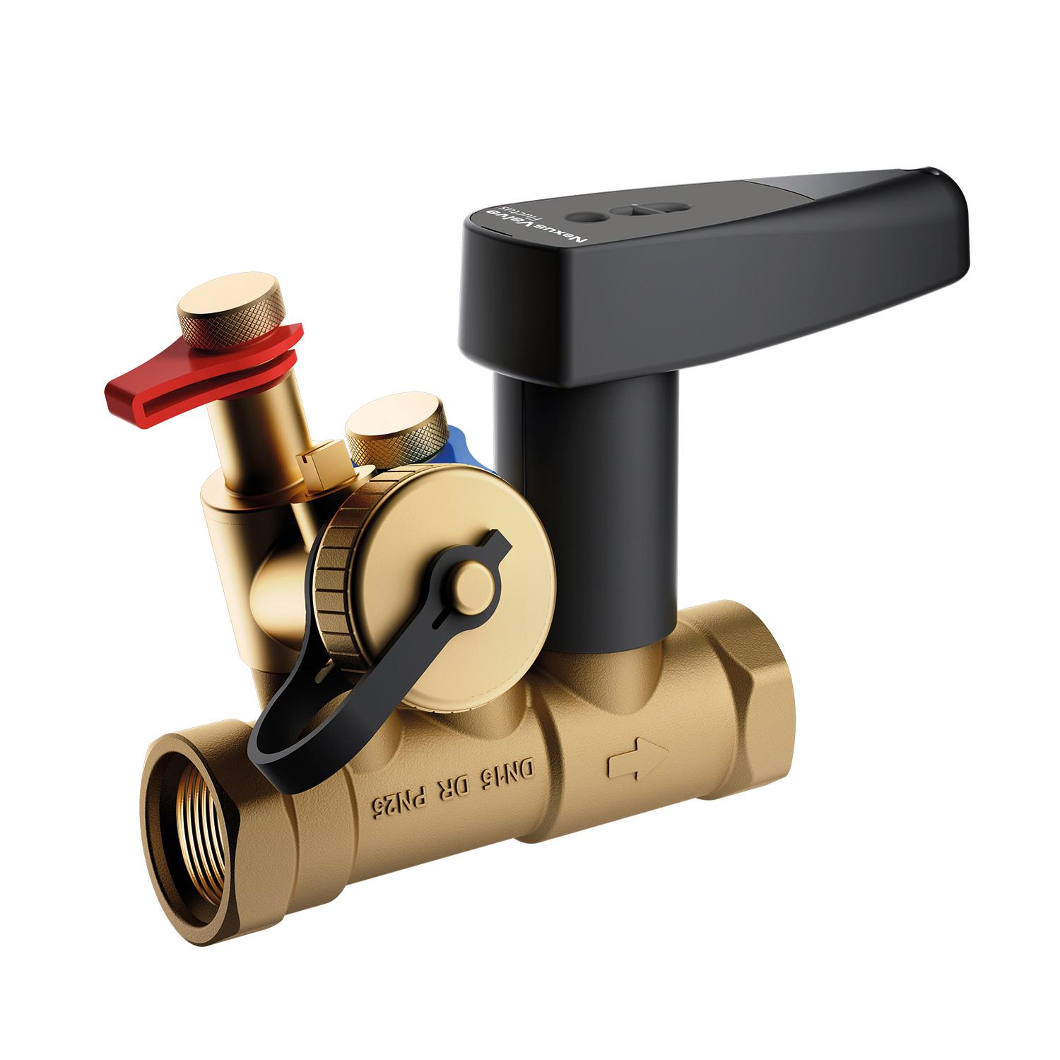 NexusValve Fluctus with fill and drain ball valve / connection for NexusValve Passim