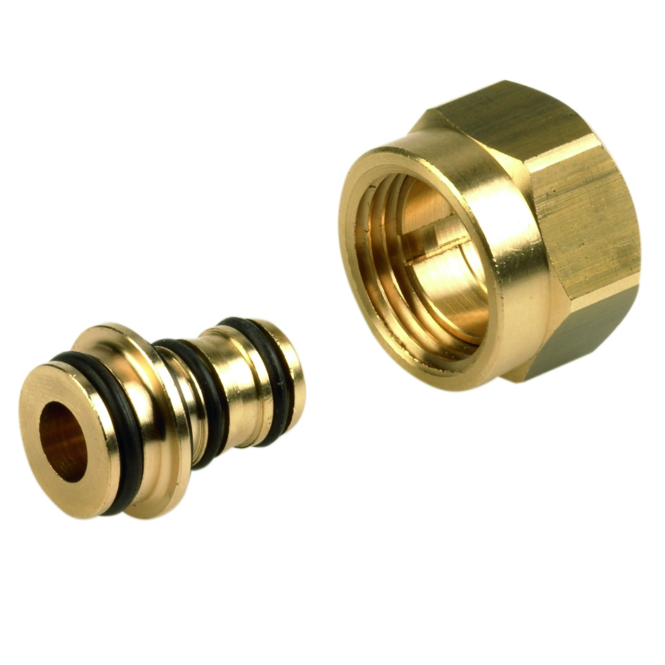 829 - Compression fitting M22 and 3/4" (brass finish) for multilayer pipes