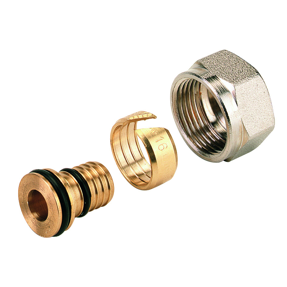 835PB - Compression fitting M22 (nickle finish) for PB pipes