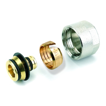 835PE - Compression fitting 3/4"E (nickle finish) for multilayer pipes