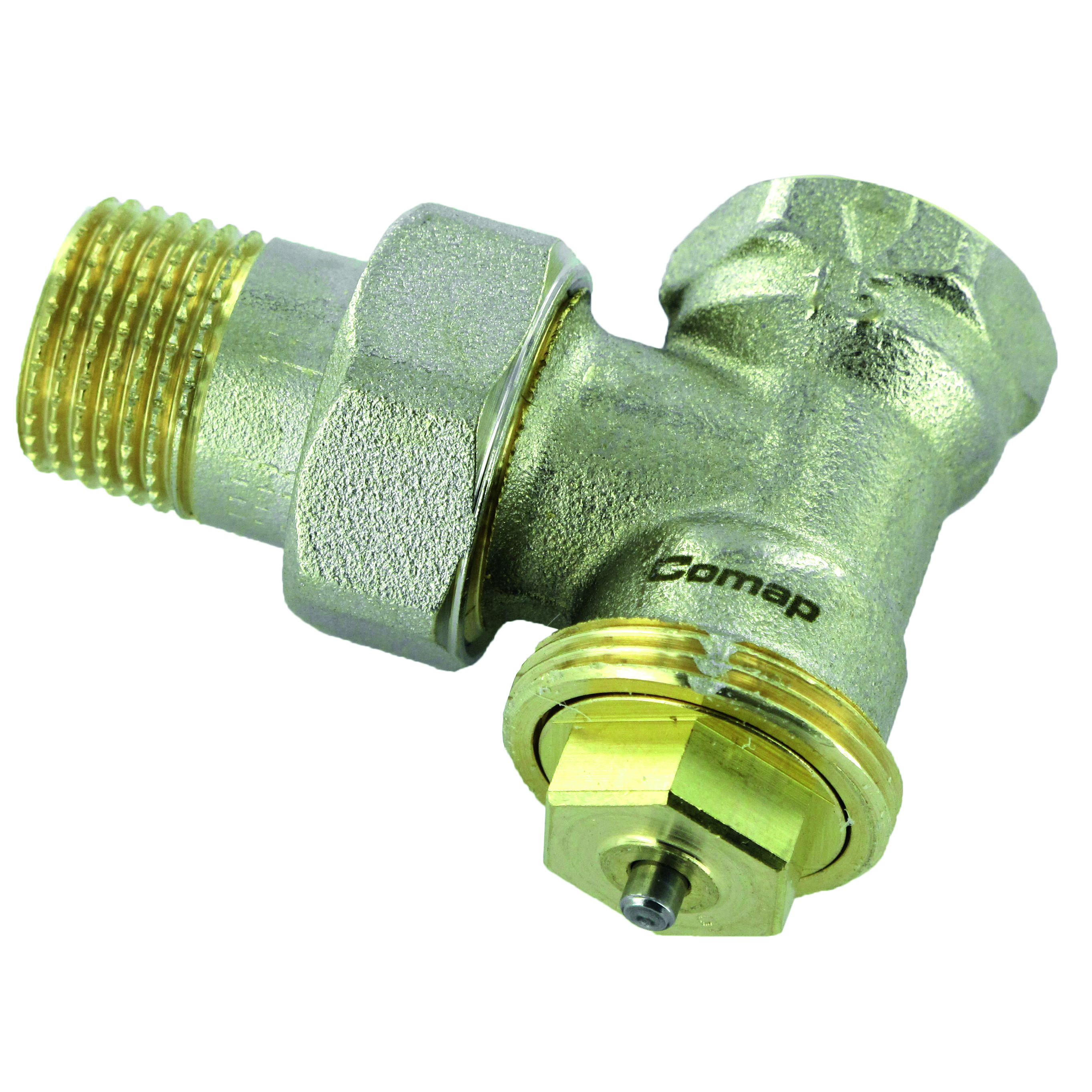 R808603 Angled 3/8" - 3/8" fixed Kv thermostatic valve M28 metal / metal NF